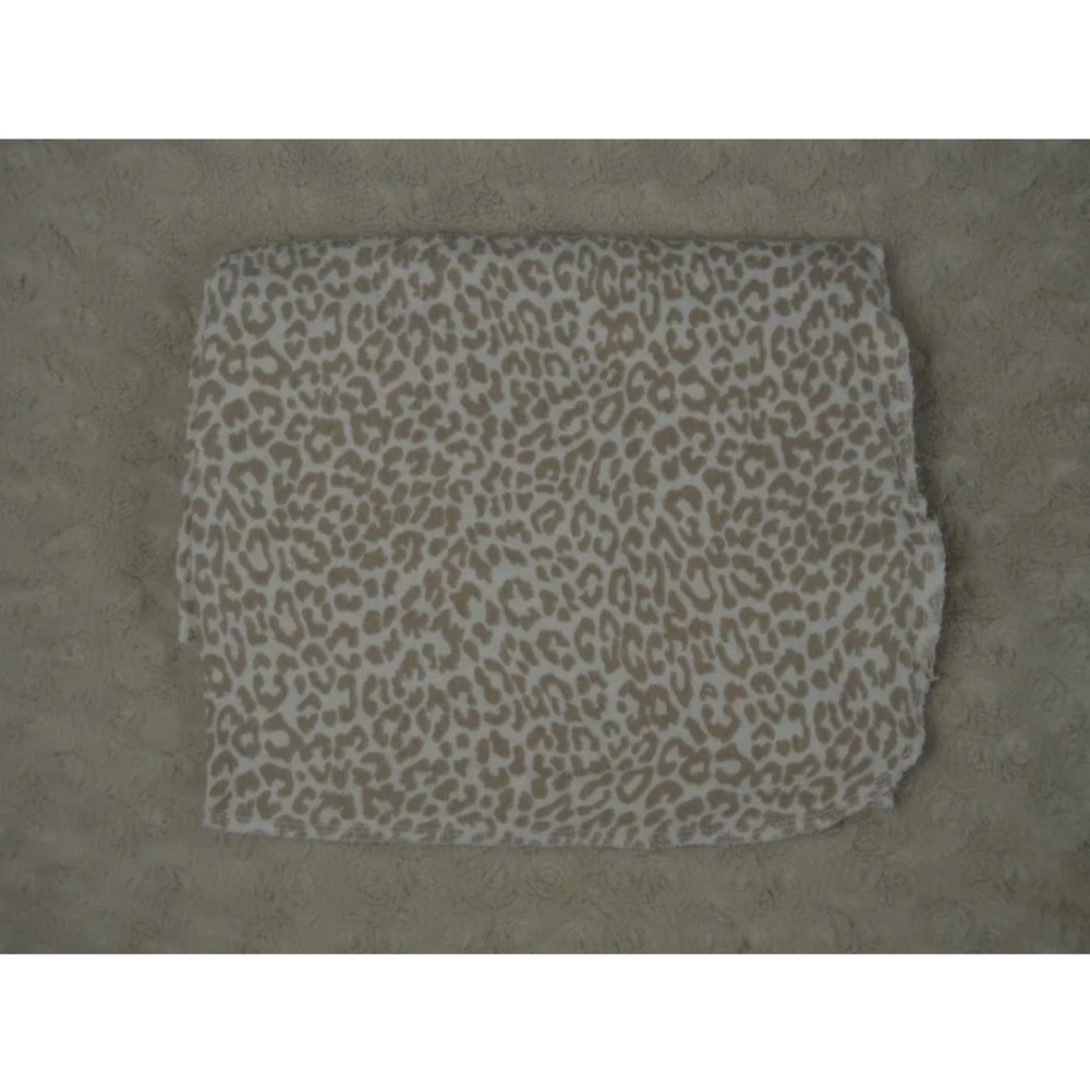 Carter's Leopard Print Baby Receiving Blanket Flannel Tan White Animal Print